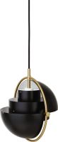 Billede af GUBI Multi-Lite pendel Small Ø:25,5 cm Brass base - Black Semi Matt skærm