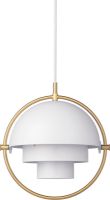 Billede af GUBI Multi-Lite pendel Small Ø:25,5 cm Brass base - White Semi Matt skærm