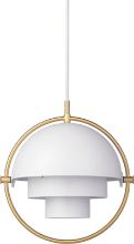 Billede af GUBI Multi-Lite pendel Small Ø:25,5 cm Brass base - White Semi Matt skærm