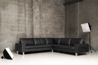 Billede af Mogens Hansen MH 221 Hjørnesofa 5 Pers L: 235 cm - Premium Læder / Sort
