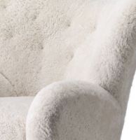 Billede af Audo Copenhagen Den Trætte Mand Lænestol inkl. Skammel SH: 38cm, Lammeskind - Moonlight/Smoked Oak