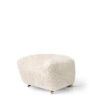 Billede af Audo Copenhagen Den Trætte Mand Fodskammel H: 36 cm - Lammeskind Moonlight/Smoked Oak