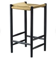 Billede af FDB Møbler J164C Jørgen Bækmark Counterstol  - Sort eg massiv/Natur flet 