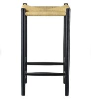 Billede af FDB Møbler J164C Jørgen Bækmark Counterstol  - Sort eg massiv/Natur flet 