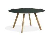 Billede af HAY CPH 25 Round Table Ø: 140 cm - Lacquered Solid Oak/Green Linoleum