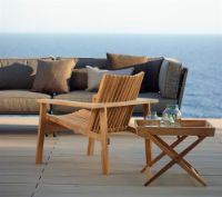 Billede af Cane-line Outdoor Amaze lounge stol, stabelbar - Teak