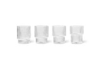 Billede af Ferm Living Ripple Snapseglas 4 stk Ø: 5 cm - Klar Glas