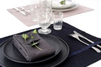 Billede af The Organic Company Napkin 40x50 cm - Dark Blue OUTLET
