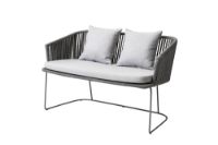 Billede af Cane-line Outdoor Moments bænk, hyndesæt - Light Grey