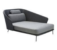 Billede af Cane-line Outdoor Mega Venstre Daybed inkl. SoftTouch Hyndesæt L: 180 cm - Graphite