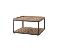 Billede af Cane-line Outdoor Level Sofabord Stor 79x79 cm - Lava Grey/Teak