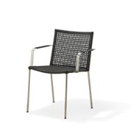 Billede af Cane-line Outdoor Straw stol m/armlæn, stabelbar - Anthracite