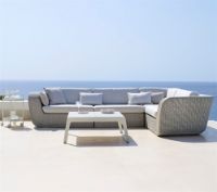 Billede af Cane-line Outdoor Savannah 2pers sofa venstre modul - White Grey
