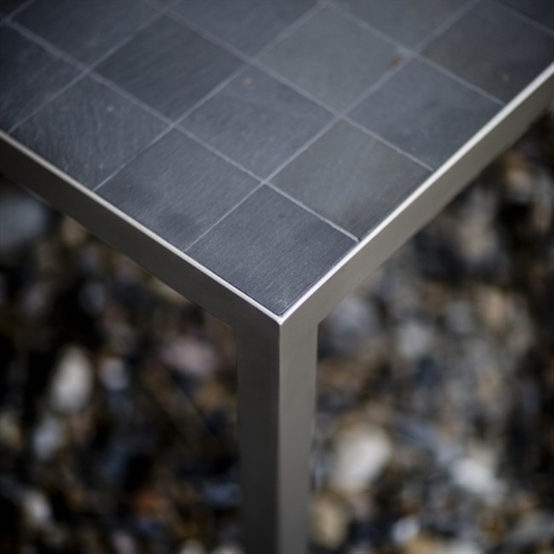 Billede af Rübner Sofabord 44x44x45 cm - Skiffer/Stål