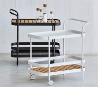 Billede af Cane-line Outdoor Roll Barvogn, inkl. teak bordplade - white