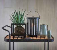 Billede af Cane-line Outdoor Roll Barvogn, inkl. teak bordplade - Lava Grey