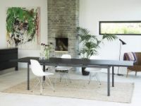 Billede af Rübner Spisebord/Arbejdsbord 240x100 cm - Sort Linoleum/Stål