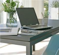 Billede af Rübner Spisebord/Arbejdsbord 240x100 cm - Sort Linoleum/Stål