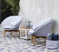 Billede af Cane-line Outdoor Peacock Loungestol - Teak / Light Grey