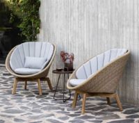 Billede af Cane-line Outdoor Peacock Loungestol SH: 34 cm - Teak/Natural 