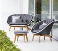 Billede af Cane-line Outdoor Hyndesæt til Peacock Loungestol 44x58 cm - Grey Natté