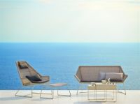 Billede af Cane-line Outdoor Breeze Fodskammel H: 36 cm - White Grey