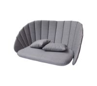 Billede af Cane-line Outdoor Peacock 2pers. Sofa, hyndesæt - Grey