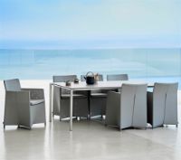 Billede af Cane-line Outdoor Pure Havebord 200x100 cm - White/Concrete Grey Ceramic