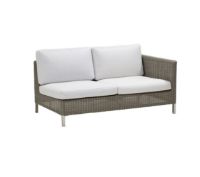 Billede af Cane-line Outdoor Connect 2 Pers. Sofa Venstre Modul inkl. Hynder L: 148 cm - Taupe/Hvid