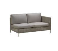 Billede af Cane-line Outdoor Connect 2 Pers. Sofa Venstre Modul inkl. Hynder L: 148 cm - Taupe/Hvid