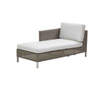 Billede af Cane-line Outdoor Connect Chaiselounge Højre inkl. Hynder L: 153 cm - Taupe/Hvid