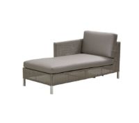 Billede af Cane-line Outdoor Connect Chaiselounge Højre inkl. Hynder L: 153 cm - Taupe/Hvid