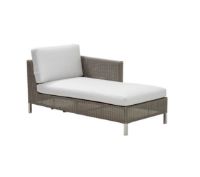 Billede af Cane-line Outdoor Connect Chaiselounge Venstre inkl. Hynder L: 153 cm - Taupe/Hvid