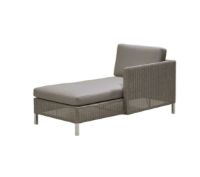 Billede af Cane-line Outdoor Connect Chaiselounge Venstre inkl. Hynder L: 153 cm - Taupe/Hvid