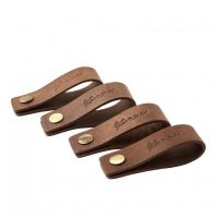 Billede af By Brorson 4 Servietringe Ø: 5 cm - Cognac Farvet Skind OUTLET