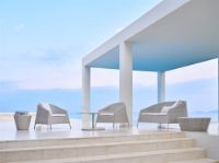 Billede af Cane-line Outdoor Kingston skammel/sidebord, stor - White Grey