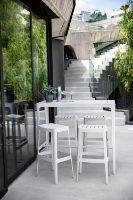 Billede af Cane-line Outdoor Cut Barstol H: 76 cm - White Aluminium