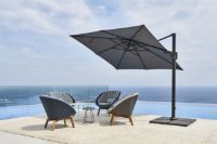 Billede af Cane-line Outdoor Hyde Luxe Tilt Parasol 300x300 cm - Dusty White