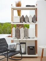 Billede af Cane-line Outdoor Frame Reolsystem Komplet 204x100 cm - Teak/White