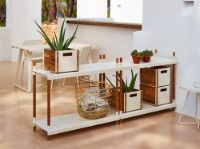 Billede af Cane-line Outdoor Frame Reolsystem Høj - Teak/White
