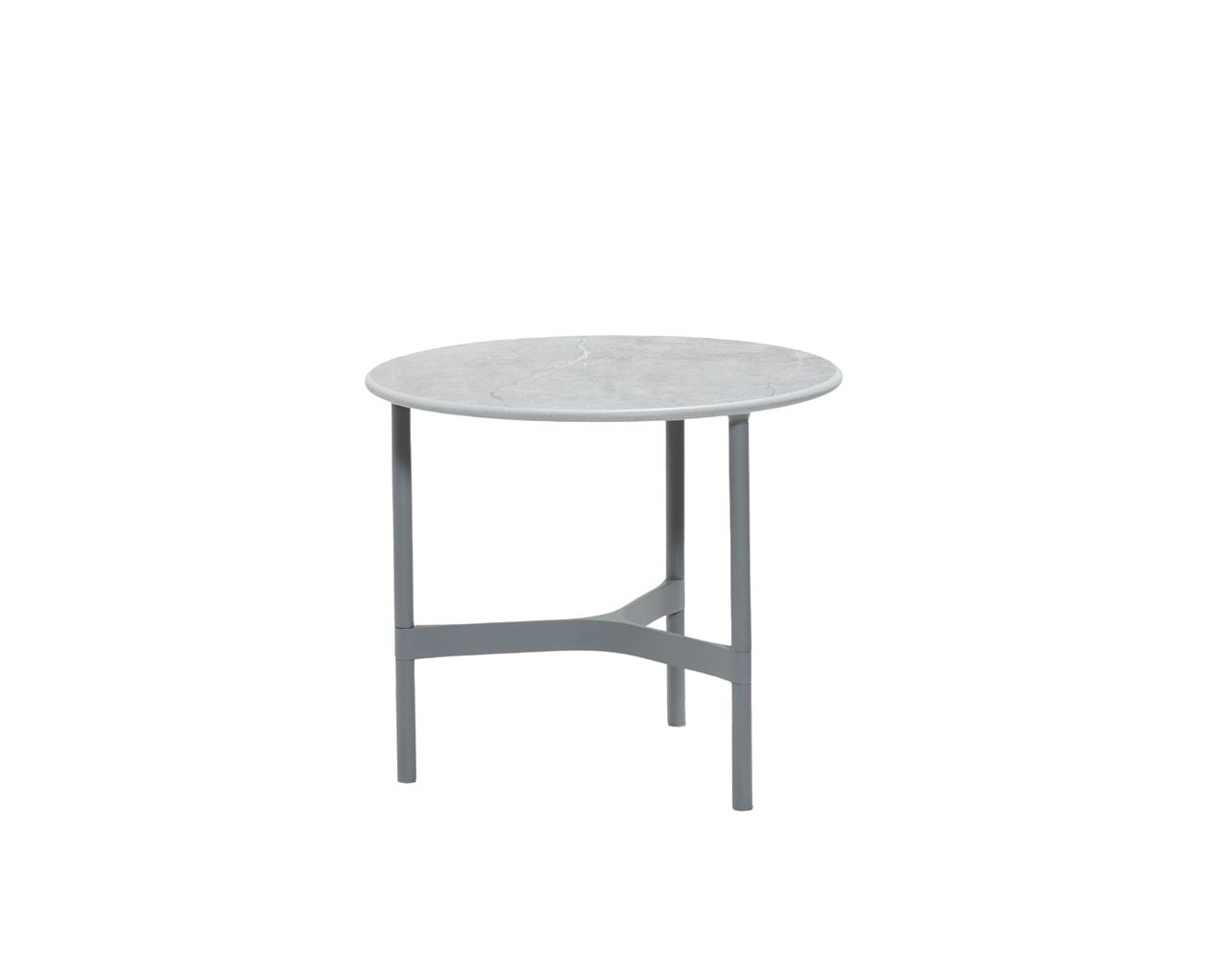 Billede af Cane-line Outdoor Twist Sofabord Lille Ø: 45 cm - Light Grey/Fossil Grey Keramik
