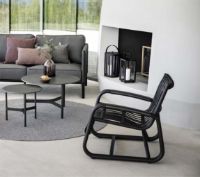 Billede af Cane-line Outdoor Twist Sofabord Lille Ø: 45 cm - Lava Grey/Fossil Black Keramik