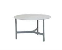 Billede af Cane-line Outdoor Twist Sofabord Mellem Ø: 70 cm - Light Grey/Fossil Grey Keramik 
