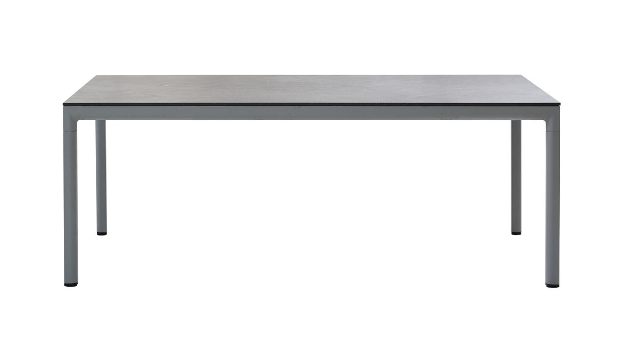 Billede af Cane-line Outdoor Drop Spisebord 200x100 cm - Light Grey/Fossil Black Keramik