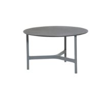 Billede af Cane-line Outdoor Twist Sofabord Mellem Ø: 70 cm - Light Grey/Fossil Black Keramik