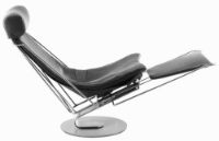 Billede af Stouby Interdane Lænestol SH: 45 cm - Sort Elmo Rustical Læder/Rustfrit Stål