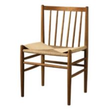 Billede af FDB Møbler J80 Jørgen Bækmark Stol SH: 45 cm - Røget Eg/Natur Flet 