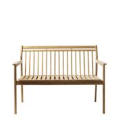 Billede af FDB Møbler M12 Sammen 2 pers. Havebænk med ryglæn L120 cm - Massiv Teak/Natur 