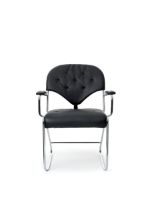 Billede af DUX Sam Stol m/armlæn - Naturale Camel | Læder/Krom