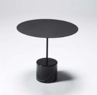 Billede af Wendelbo Calibre Sidebord Lav Ø: 44 cm - Sort Marmor/Pulverlakeret Sort Stål